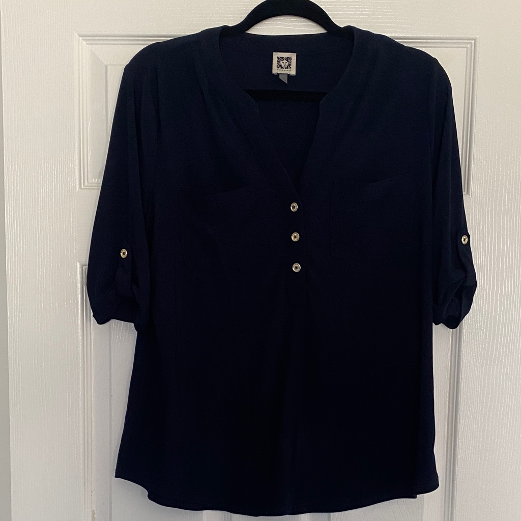 Anne Klein Midnight Blue Blouse